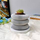 Concrete 3-tier spiral planter