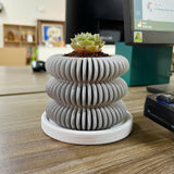 Concrete 3-tier spiral planter
