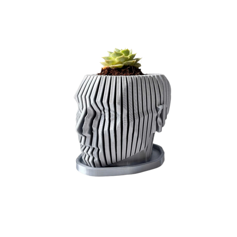 Human Face Planter (Gray)