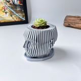 Human Face Planter (Gray)