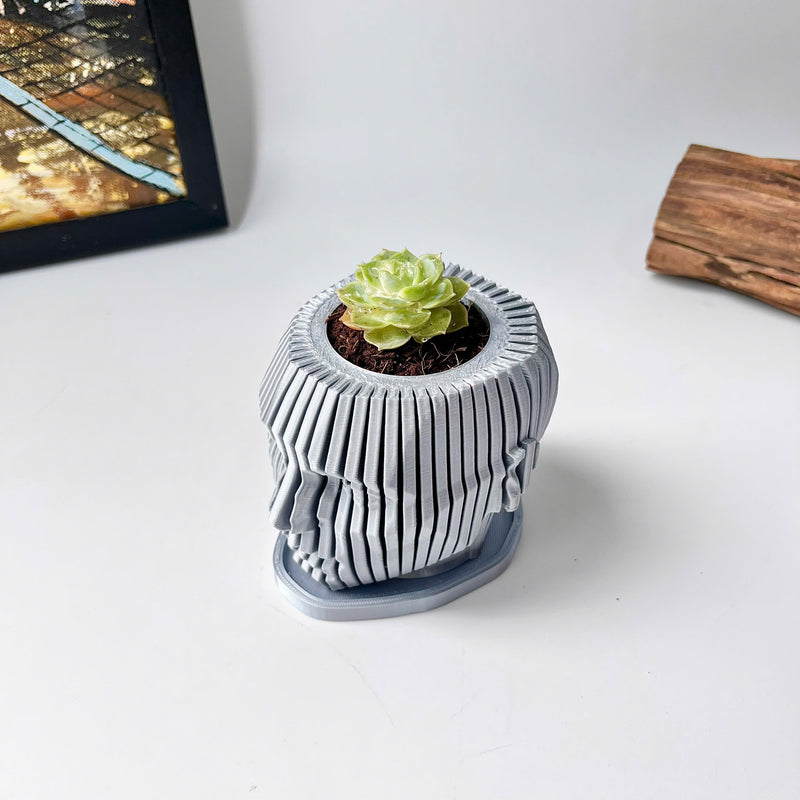 Human Face Planter (Gray)
