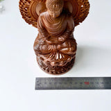 8" Wooden Sitting Gautama Buddha Statue Shakyamuni Meditating Buddha Spiritual Decor Feng Shui Gifts Buddha Statues for Home Decor
