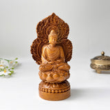 6" Wooden Sitting Gautama Buddha Statue Shakyamuni Meditating Buddha Spiritual Decor Feng Shui Gifts Buddha Statues for Home