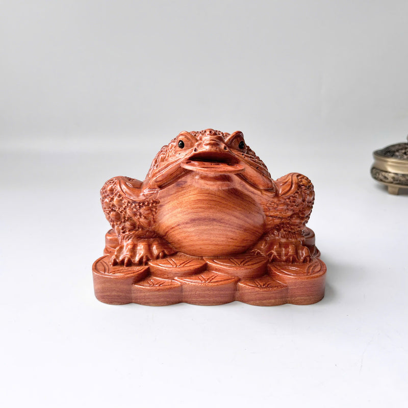 Feng Shui Money Toad Holding a Gold Coin – Symbol of Prosperity and Good Fortune