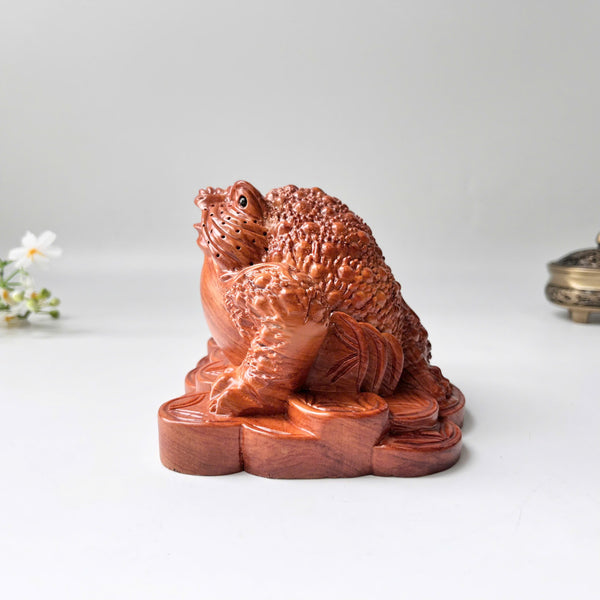 Feng Shui Money Toad Holding a Gold Coin – Symbol of Prosperity and Good Fortune