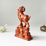 6" Wooden Goat Statue – Decorative Meditation Decor & Small Spiritual Gift for Home or Altar