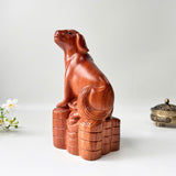 8" Wood Dog Statue – Symbol of Loyalty & Good Fortune for Home or Office