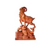 6" Wooden Goat Statue – Decorative Meditation Decor & Small Spiritual Gift for Home or Altar
