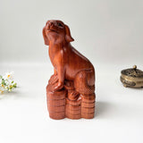 8" Wood Dog Statue – Symbol of Loyalty & Good Fortune for Home or Office