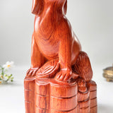 8" Wood Dog Statue – Symbol of Loyalty & Good Fortune for Home or Office