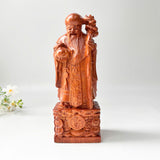 Wood Carved Fu Lu Shou Trio – Fortune, Wealth, and Longevity – Ideal for Home Display or Gifting