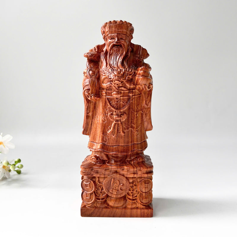 Wood Carved Fu Lu Shou Trio – Fortune, Wealth, and Longevity – Ideal for Home Display or Gifting