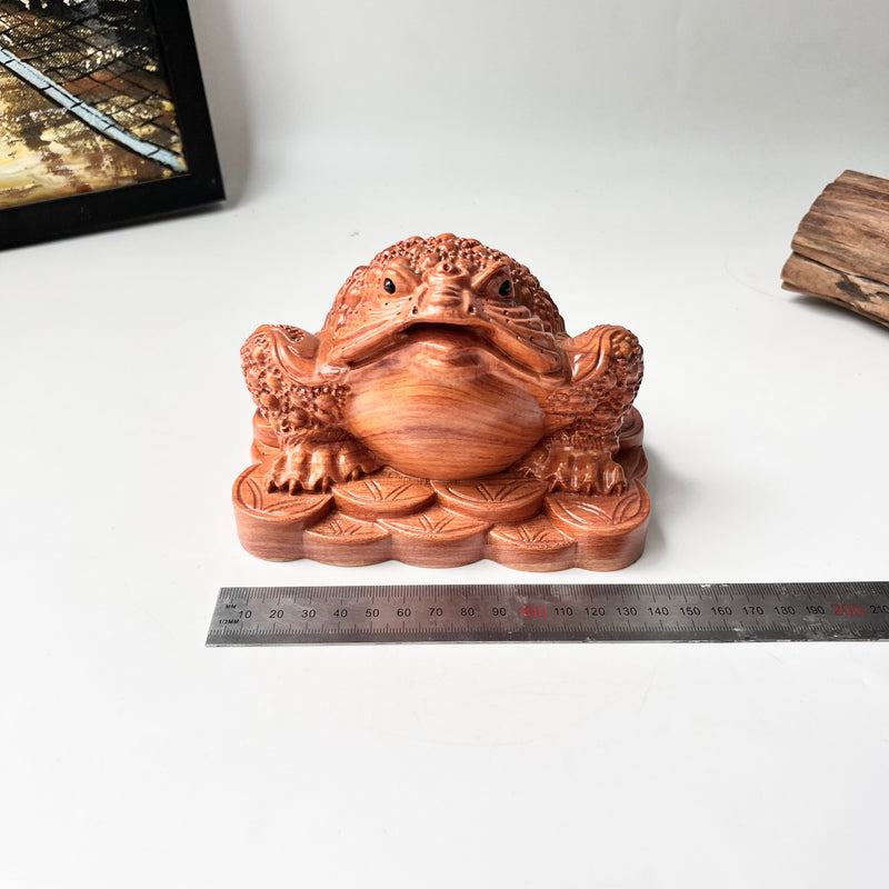 Feng Shui Money Toad Holding a Gold Coin – Symbol of Prosperity and Good Fortune
