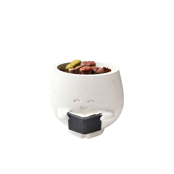 Smiling Reading Plant Pot