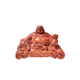 Laughing Maitreya Buddha Statue “All Wishes Fulfilled” – Green Cypress & Sandalwood – For Car Dashboard and Office Desk Decor