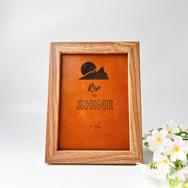 "Rise to Shine" Leather Painting