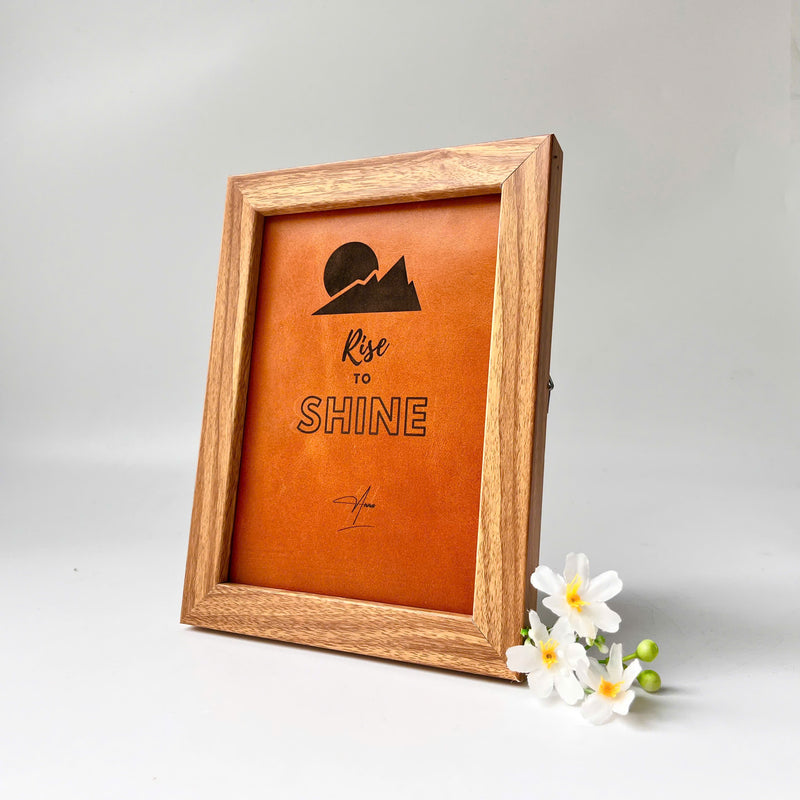 "Rise to Shine" Leather Painting