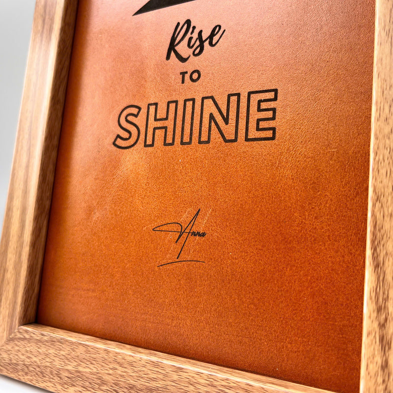"Rise to Shine" Leather Painting
