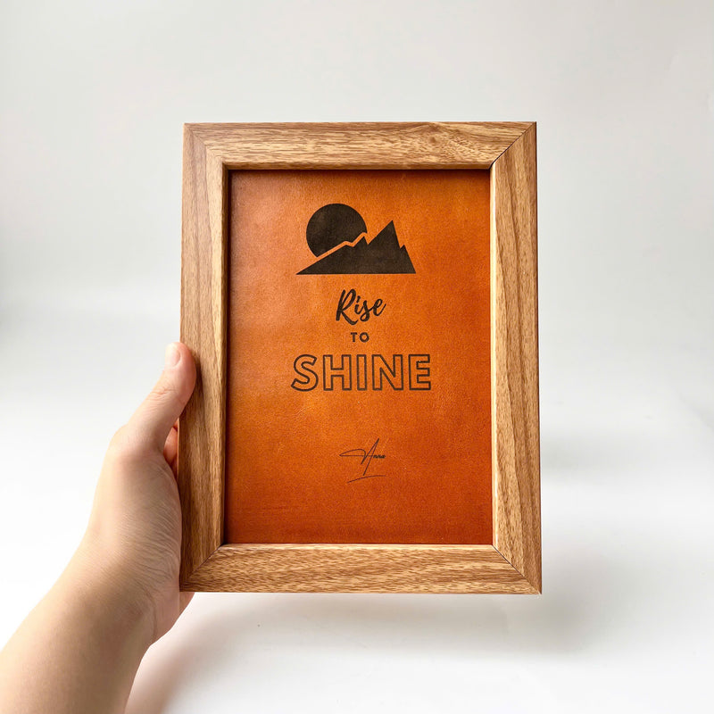 "Rise to Shine" Leather Painting