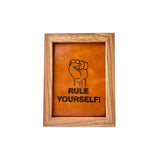 "RULE YOURSELF" Leather Painting, Framed Leather Engraving Gift