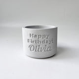 “Happy Birthday” Custom Text Round Planter Silicone Mold