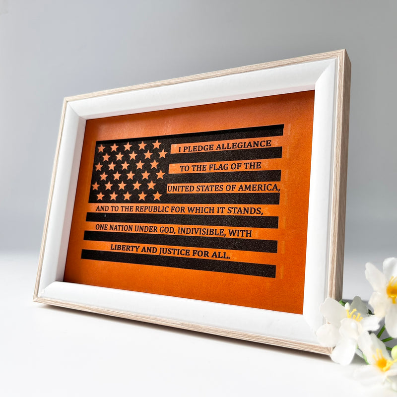 Leather American Flag Painting