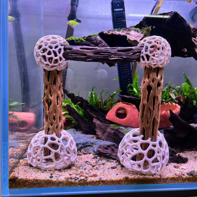 Shrimp Dome Decor Combo – Shrimp Hideout, Moss Holder, Aquarium Safe Plastic Shelter