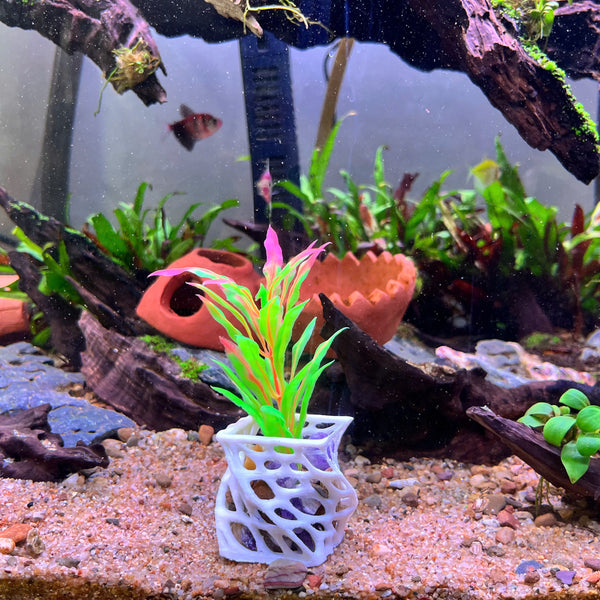 Plant Holder For Aquatic Plants,Unique Designed Aquarium Plant Pot, Aquarium Safe Plastic
