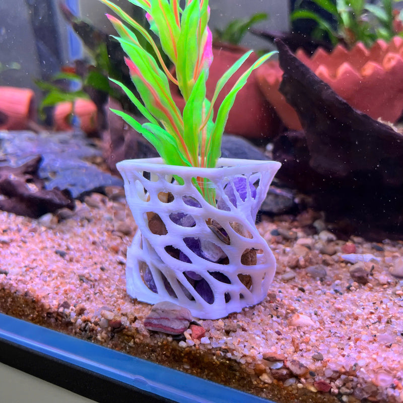 Plant Holder For Aquatic Plants,Unique Designed Aquarium Plant Pot, Aquarium Safe Plastic
