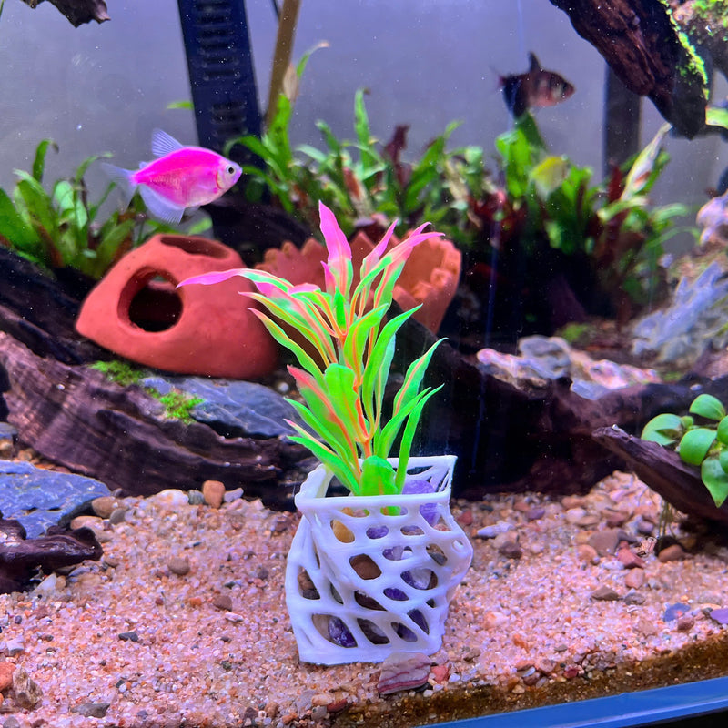 Plant Holder For Aquatic Plants,Unique Designed Aquarium Plant Pot, Aquarium Safe Plastic
