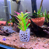Plant Holder For Aquatic Plants, Aquarium Plant Pot For Fish Tank Decor, Safe Plastic for Aquariums