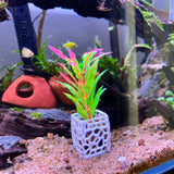 Plant Holder For Aquatic Plants, Aquarium Plant Pot For Fish Tank Decor, Safe Plastic for Aquariums