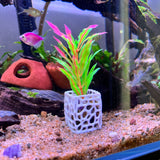 Plant Holder For Aquatic Plants, Aquarium Plant Pot For Fish Tank Decor, Safe Plastic for Aquariums