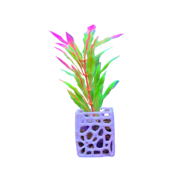 Plant Holder For Aquatic Plants, Aquarium Plant Pot For Fish Tank Decor, Safe Plastic for Aquariums