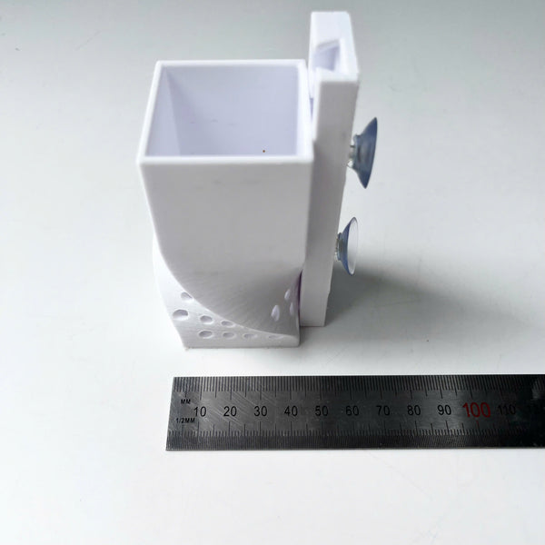 Fish Feeder With Strong Suction Cups - Adjustable Depth - Safe Plastic For Aquariums