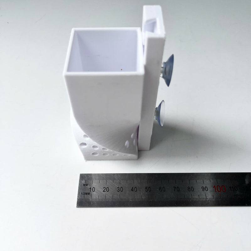 Fish Feeder With Strong Suction Cups - Adjustable Depth - Safe Plastic For Aquariums