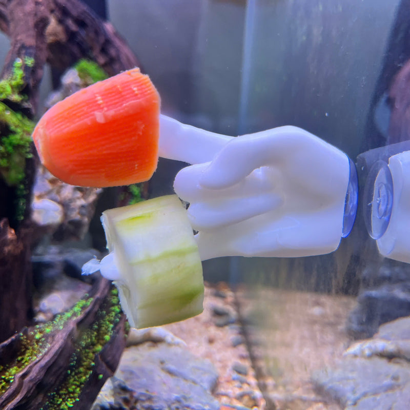 Aquarium Veggie Skewer, Food Holder with Suction Cup (Hand)
