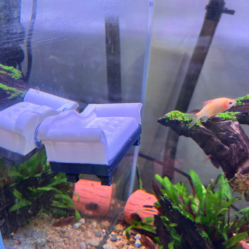 Aquarium Fish Chaise Lounge Perch Suction Cup Hammock, Safe Plastic for Aquariums