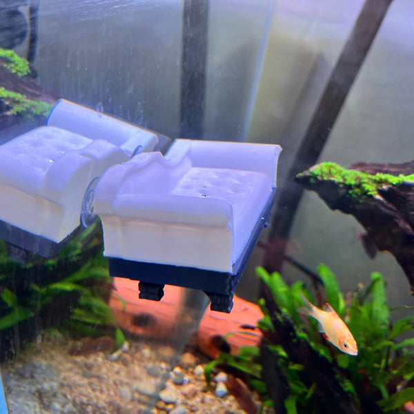 Aquarium Fish Chaise Lounge Perch Suction Cup Hammock, Safe Plastic for Aquariums