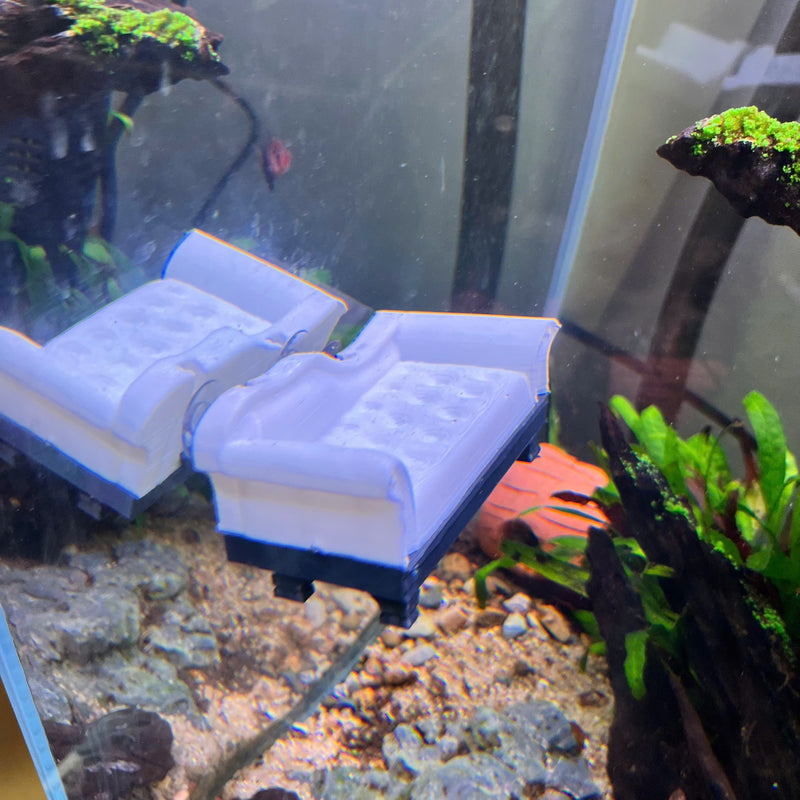 Aquarium Fish Chaise Lounge Perch Suction Cup Hammock, Safe Plastic for Aquariums