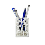 Voronoi Pencil Holder 3D Printed, Geometric Desk Organizer, Modern Minimalist Decor