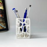 Voronoi Pencil Holder 3D Printed, Geometric Desk Organizer, Modern Minimalist Decor