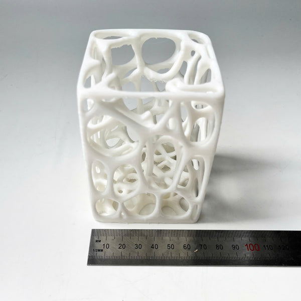 Voronoi Pencil Holder 3D Printed, Geometric Desk Organizer, Modern Minimalist Decor