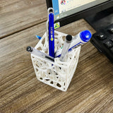 Voronoi Pencil Holder 3D Printed, Geometric Desk Organizer, Modern Minimalist Decor