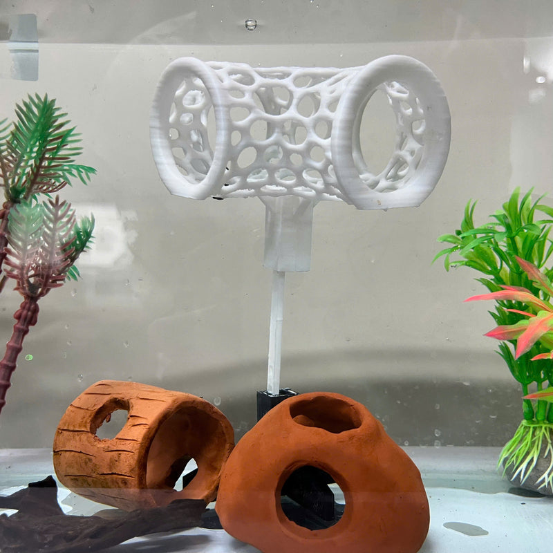 Aquarium Floating Tunnel. Floating Hide For Fish, Safe Plastic For Aquariums (Includes Stand)