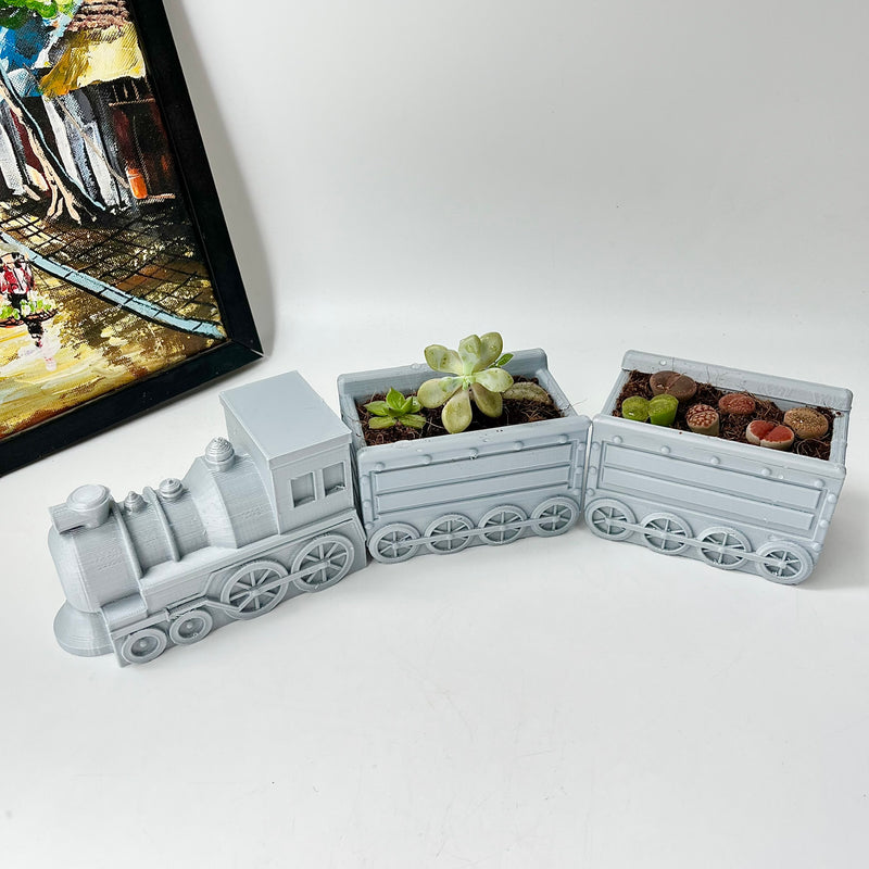 3D-Printed Vintage Train Model Planter