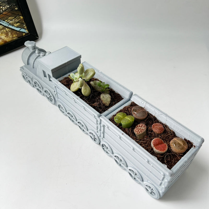 3D-Printed Vintage Train Model Planter
