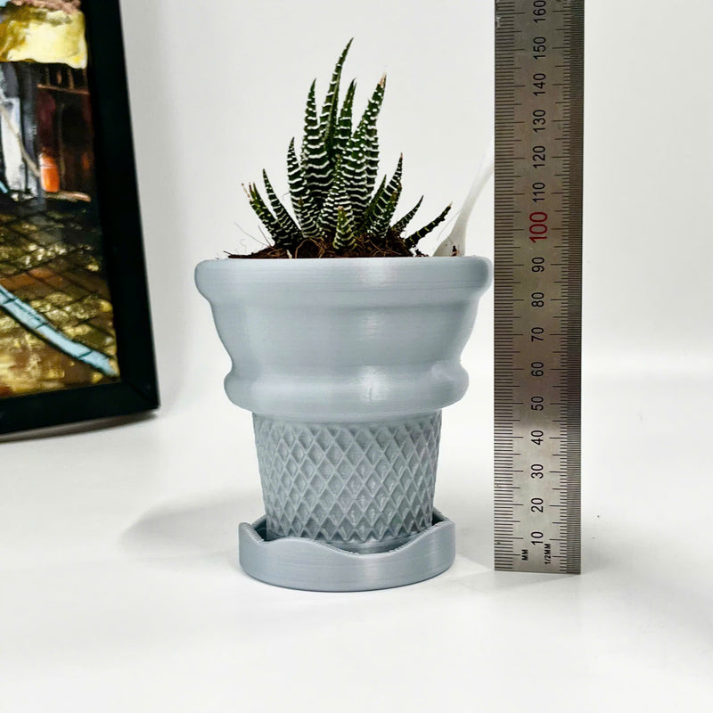 Ice Cream Cone Planter, Tabletop Ice Cream Plant Pot, Summer Patio Art