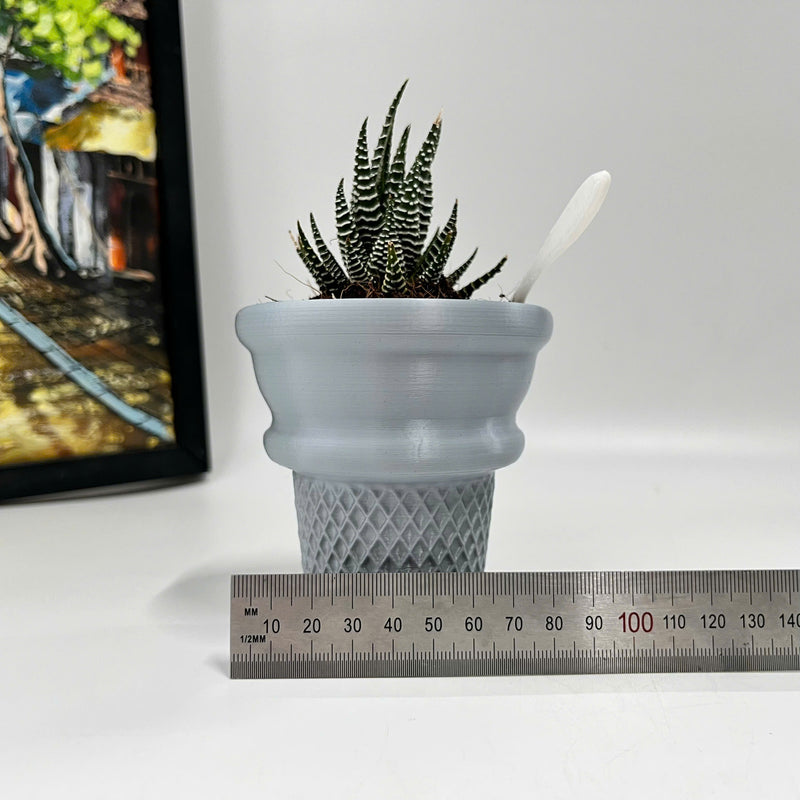 Ice Cream Cone Planter, Tabletop Ice Cream Plant Pot, Summer Patio Art
