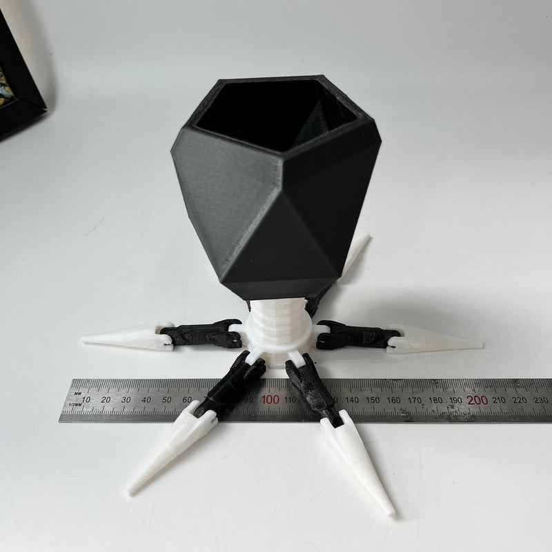Virus Planter, Pencil Holder Gift, Bacteriophage 3D print Minimalist